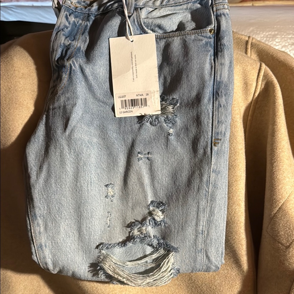 Frame Le Garçon Distressed Light Blue Women's Jeans
